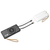 Power Bank 10.000mAh com Carregamento via Indução ou via Cabo Power Bank 10.000mAh com Carregamento via Indução ou via Cabo