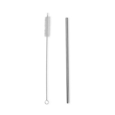 Kit Canudo Inox com Escova de Limpeza