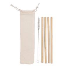 Kit Canudos de Bambu com Escova de Limpeza Kit Canudos de Bambu com Escova de Limpeza