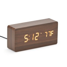 Relógio Despertador de Madeira Com Painel LED Relógio Despertador de Madeira Com Painel LED